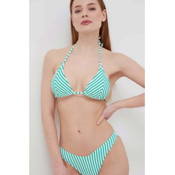 Hollister Co. sutien de baie culoarea verde, cupa usor rigidizata