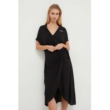Karl Lagerfeld camasa de plaja culoarea negru Karl Lagerfeld camasa de plaja culoarea negru