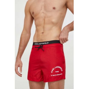 Karl Lagerfeld pantaloni scurti de baie culoarea rosu Karl Lagerfeld pantaloni scurti de baie culoarea rosu