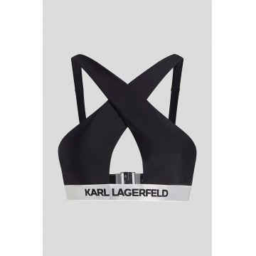 Karl Lagerfeld sutien de baie culoarea negru, cupa moale