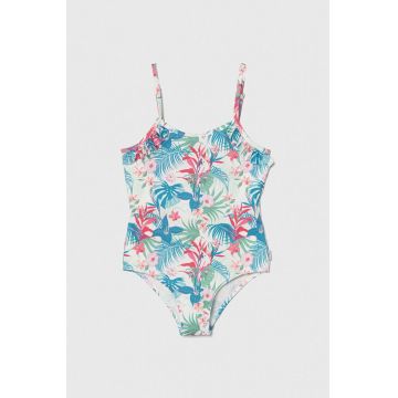 Pepe Jeans costum de baie dintr-o bucată pentru copii HIBISCUS FRILL SWIMSUIT culoarea verde