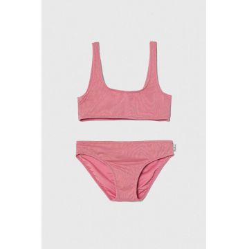 Pepe Jeans costum de baie pentru copii din două piese LUREX SC BIKINI SET culoarea roz