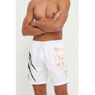 PLEIN SPORT pantaloni scurti de baie culoarea alb