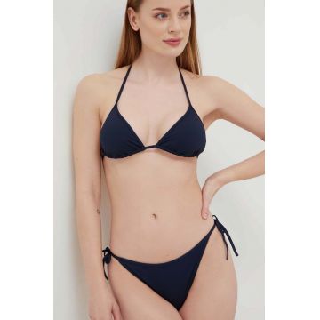 Tommy Jeans sutien de baie culoarea bleumarin, cupa usor rigidizata UW0UW05089