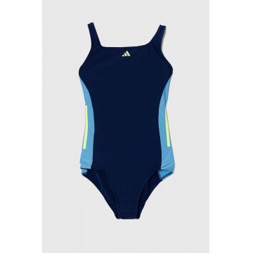 adidas Performance costum de baie dintr-o bucată pentru copii culoarea albastru marin