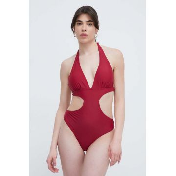 Answear Lab costum de baie dintr-o bucată culoarea bordo, cupa usor rigidizata