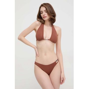 Karl Lagerfeld sutien de baie culoarea maro, cupa usor rigidizata