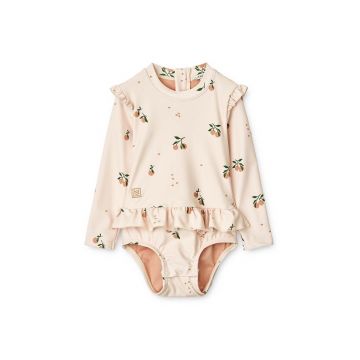 Liewood costum de baie dintr-o bucată pentru bebeluși Sille Baby Printed Swimsuit culoarea bej