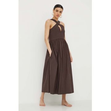 Max Mara Beachwear rochie de plajă culoarea maro 2416220000000