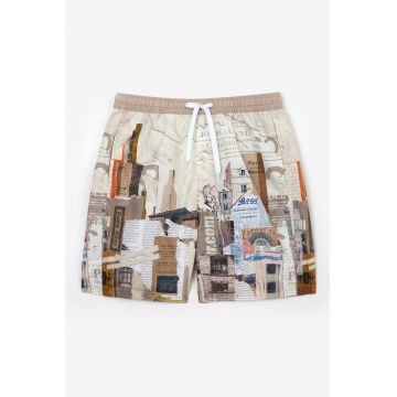 Pantaloni scurti de baie cu imprimeu grafic