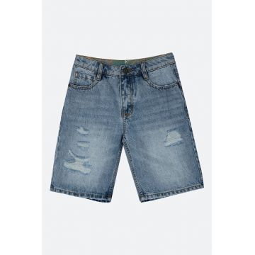 Pantaloni scurti de denim cu aspect decolorat