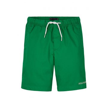 Pantaloni scurti din amestec de bumbac organic cu snururi de ajustare