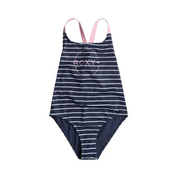 Roxy costum de baie dintr-o bucată pentru copii BICOASIC STRI culoarea albastru marin