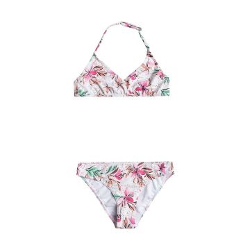 Roxy costum de baie pentru copii din două piese HAPPY TROPICAL culoarea alb