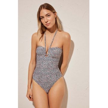 women'secret costum de baie dintr-o bucată PERFECT FIT 1 culoarea verde, cupa usor rigidizata, 5527100