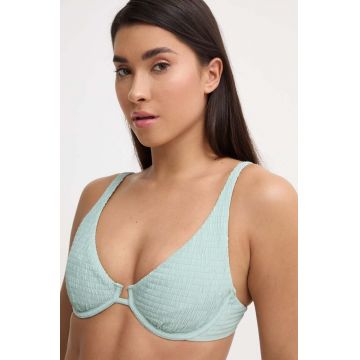 Abercrombie & Fitch sutien de baie culoarea verde, cupa moale