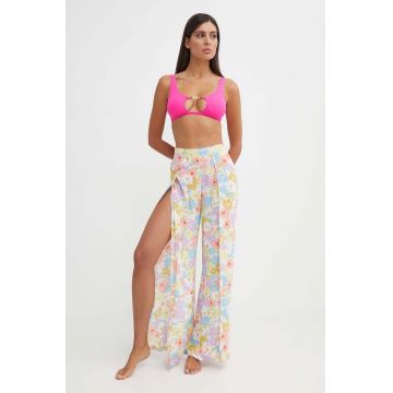 Billabong pantaloni de plaja culoarea roz