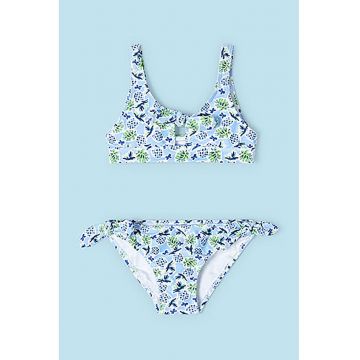 Costum de baie cu doua piese - cu impimeu tropical