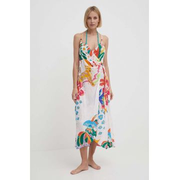 Desigual rochie de plaja SELVA culoarea alb, 24SWMW09