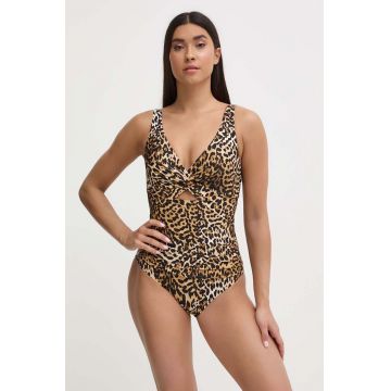 Dkny costum de baie dintr-o bucată culoarea maro, cupa usor rigidizata, DI4MS518