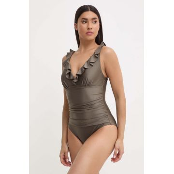 Dkny costum de baie dintr-o bucată culoarea verde, cupa usor rigidizata, DI4MS691