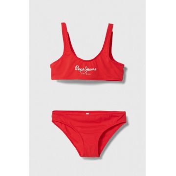 Pepe Jeans costum de baie pentru copii din două piese PEPE SC BIKINI SET culoarea rosu