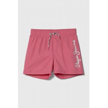 Pepe Jeans pantaloni scurti de baie copii LOGO SWIMSHORT culoarea roz
