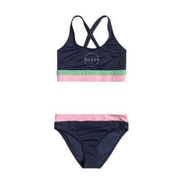 Roxy costum de baie pentru copii din două piese ILACABO ACTIVE culoarea albastru marin