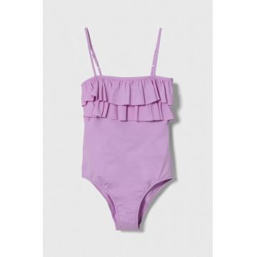 United Colors of Benetton costum de baie dintr-o bucată pentru copii culoarea violet