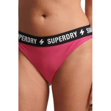 Bikini cu cu imprimeu logo, roz, dama, Superdry