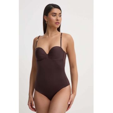 Max Mara Beachwear costum de baie dintr-o bucată culoarea maro, 2416831019600 2416830000000