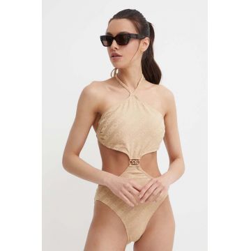 MICHAEL Michael Kors costum de baie dintr-o bucată CUT OUT ONE PIECE culoarea bej, cupa usor rigidizata, MM13720