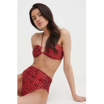 MICHAEL Michael Kors sutien de baie BANDEAU BIKINI TOP culoarea rosu, cupa usor rigidizata, MM29239