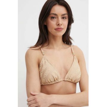 MICHAEL Michael Kors sutien de baie STRING BIKINI TOP culoarea bej, cupa usor rigidizata, MM13094