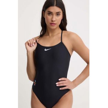 Nike costum de baie dintr-o bucată culoarea negru, cupa moale