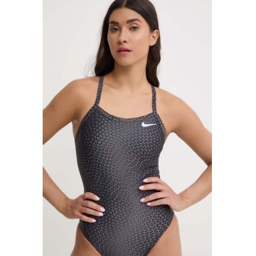 Nike costum de baie dintr-o bucată Hydrastrong Delta culoarea gri, cupa moale