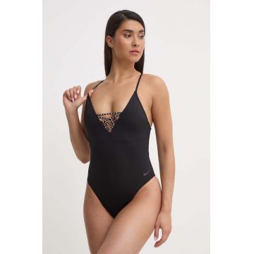 Nike costum de baie dintr-o bucată Sneakerkini 2.0 culoarea negru, cupa usor rigidizata