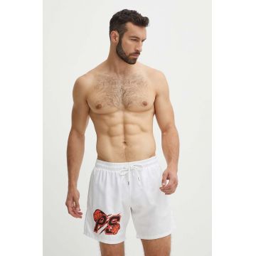 PLEIN SPORT pantaloni scurti de baie culoarea alb PLEIN SPORT pantaloni scurti de baie culoarea alb