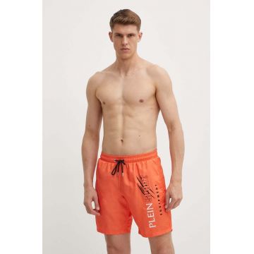 PLEIN SPORT pantaloni scurti de baie culoarea portocaliu PLEIN SPORT pantaloni scurti de baie culoarea portocaliu
