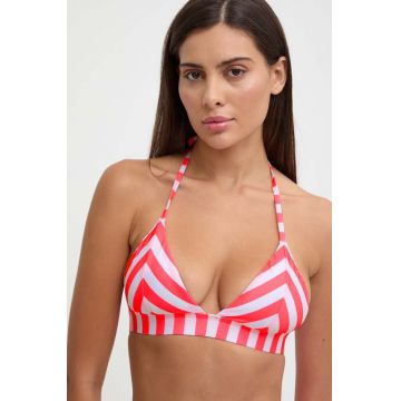 Superdry sutien de baie culoarea roz, cupa usor rigidizata