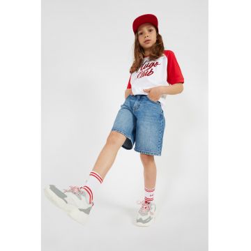 Bermude din denim cu aspect decolorat