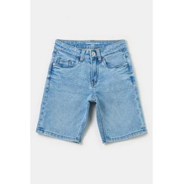 Pantaloni scurti de denim cu aspect decolorat