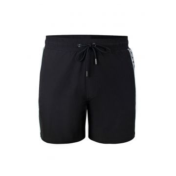 Pantaloni scurti de baie cu logo lateral si buzunare cu fermoar Seabeat 28987