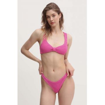 Rotate costum de baie din două piese CRINKLE BIKINI culoarea roz, cupa moale, 113166504