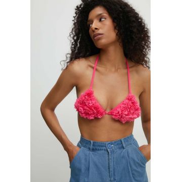 Answear Lab costum de baie culoarea roz, cupa moale