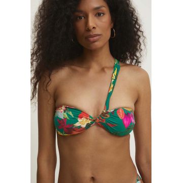 Answear Lab sutien de baie culoarea verde, cupa usor rigidizata