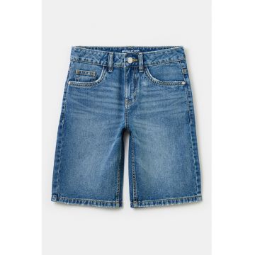 Bermude de denim cu aspect decolorat