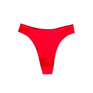 Bikini de baie dama, Luke, cu talie inalta si croi tanga, Rosu