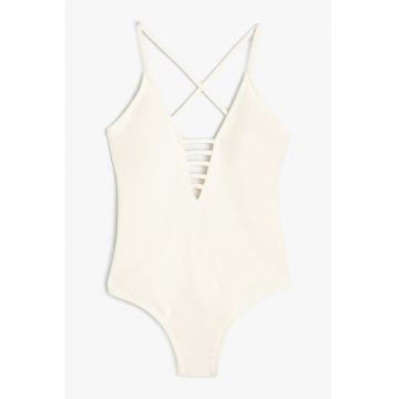Costum de baie intreg cu bretele incrucisate