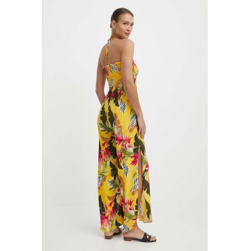 Desigual combinezon plaja TROPICAL culoarea galben, 24SWMW22